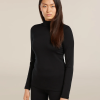 Icebreaker 260 Oasis Turtle Neck BLACK ženska majica - slika 2