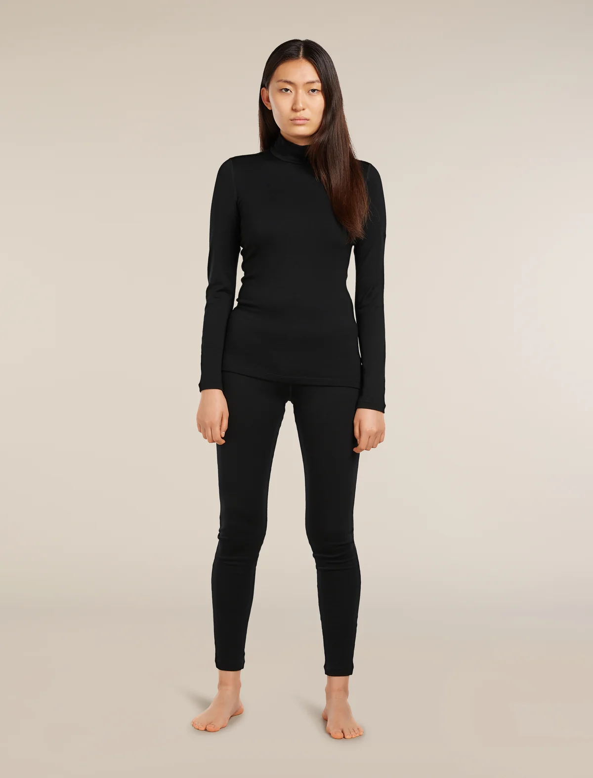 Icebreaker 260 Oasis Turtle Neck BLACK ženska majica - slika 4