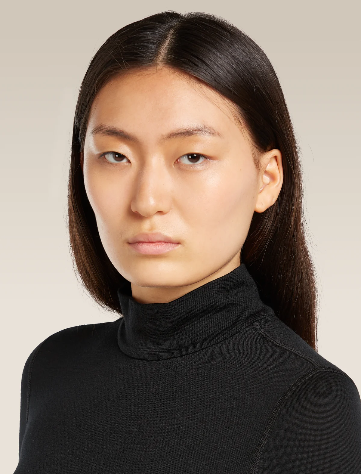 Icebreaker 260 Oasis Turtle Neck BLACK ženska majica - slika 3