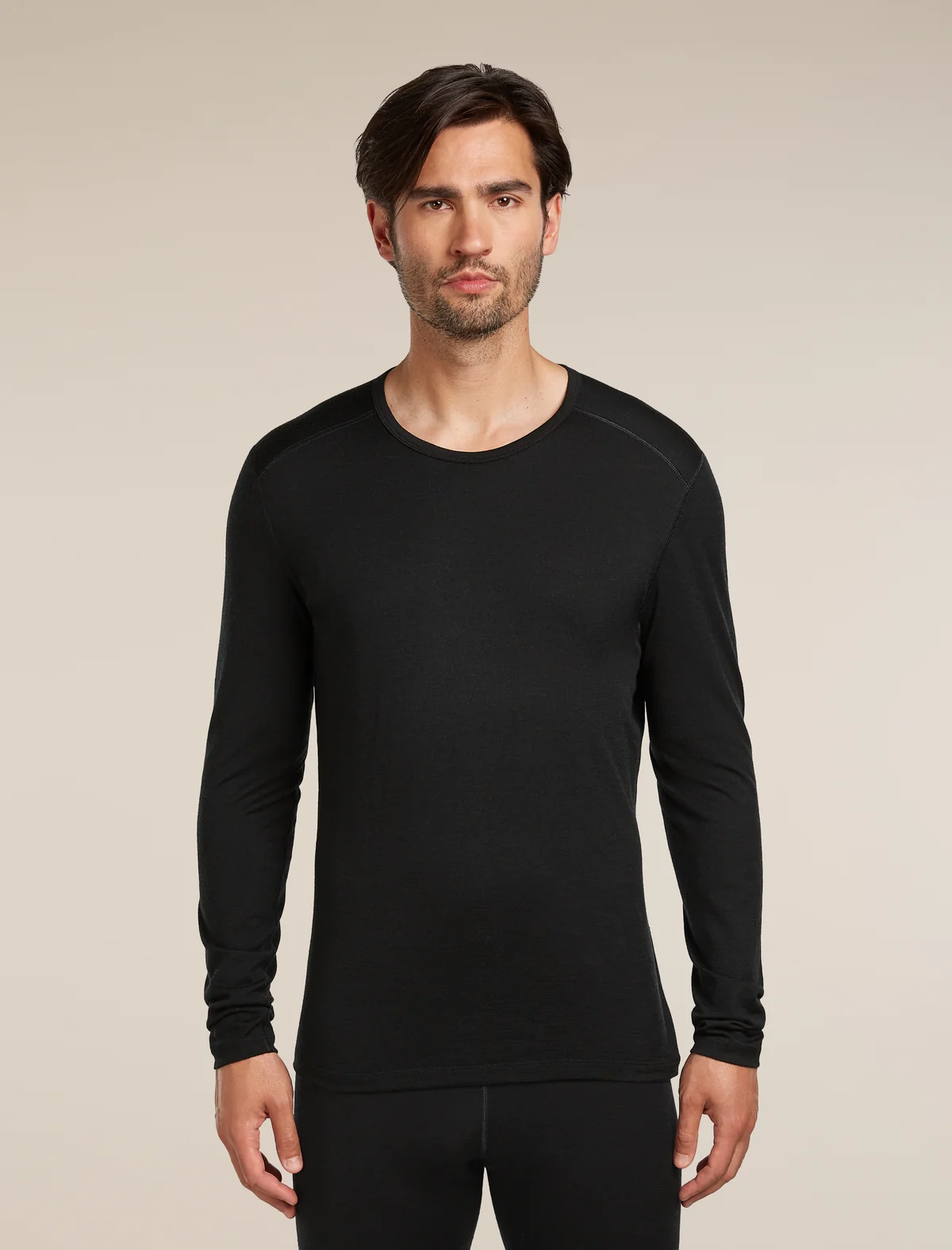 Icebreaker 200 Oasis LS Crew BLACK moška majica