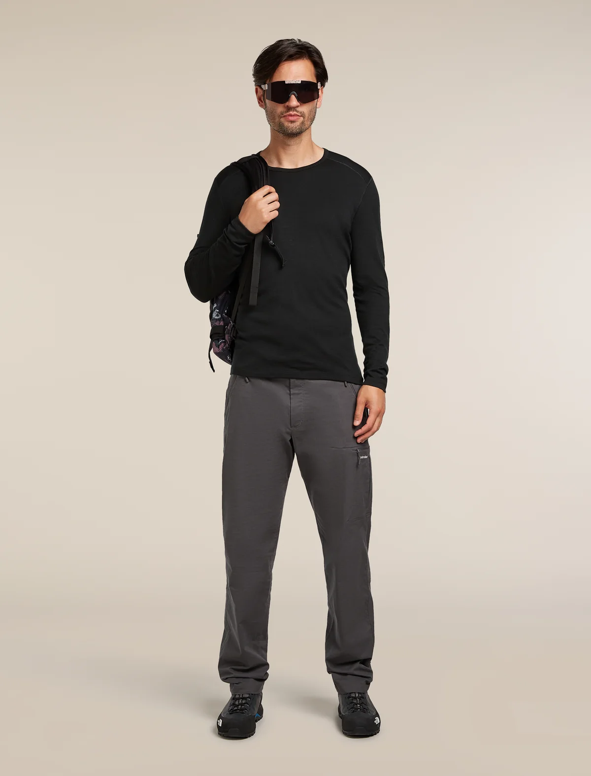 Icebreaker 200 Oasis LS Crew BLACK moška majica - slika 2