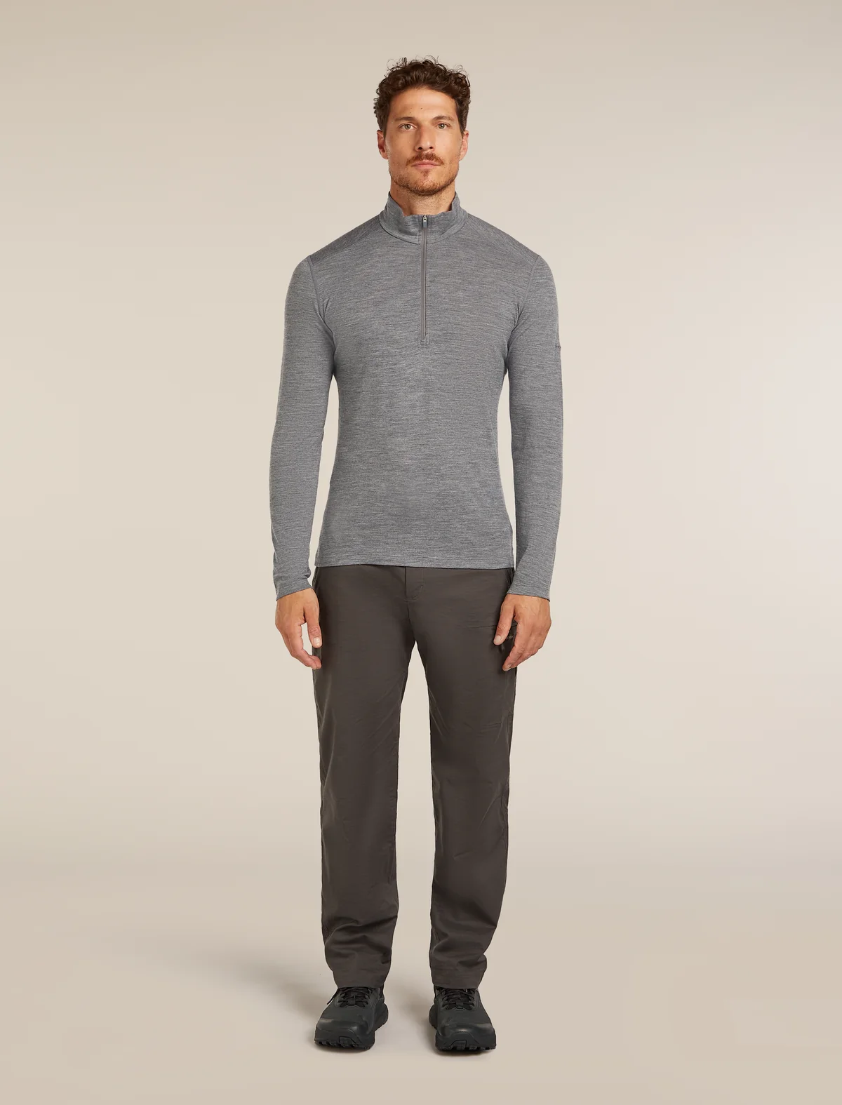 Icebreaker 200 Oasis Half Zip GREY moška majica - slika 3