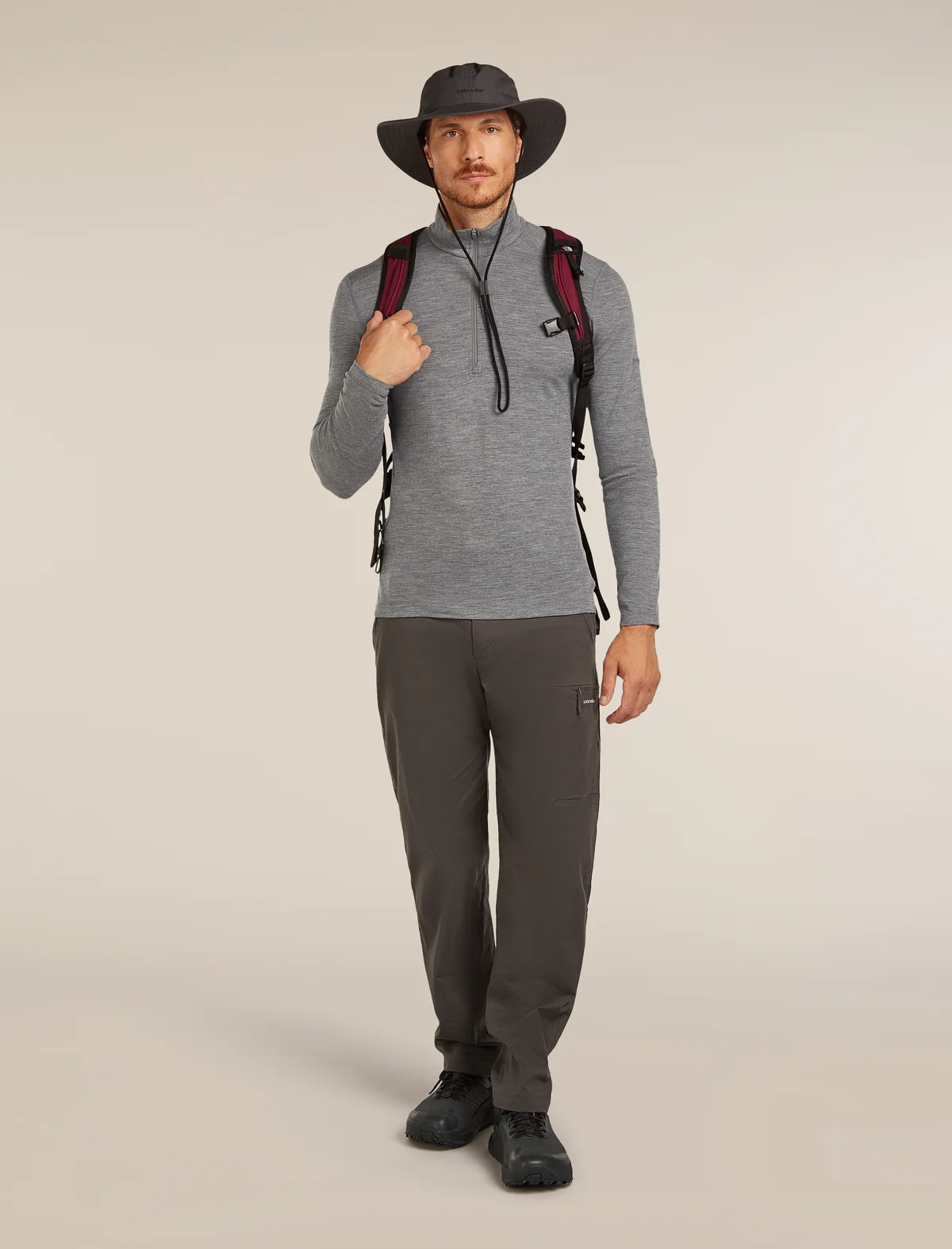 Icebreaker 200 Oasis Half Zip GREY moška majica - slika 2