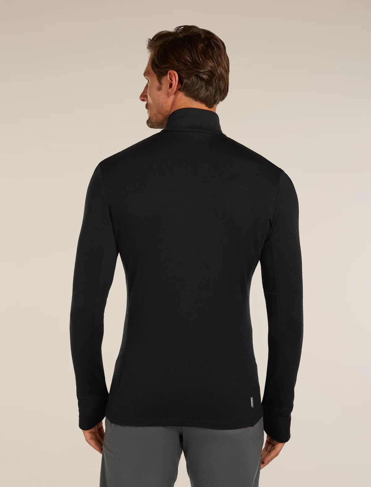 Icebreaker 260 Quantum Long Zip Jacket Black moška jakna z zadrgo - slika 3