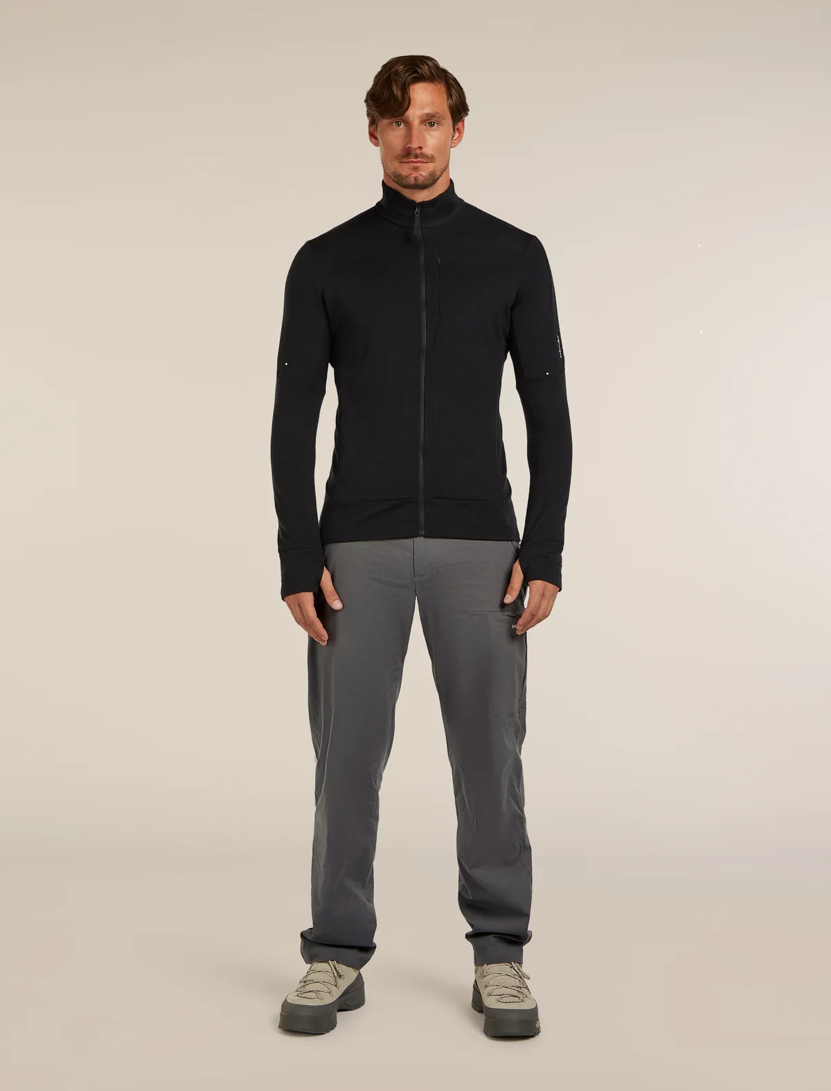 Icebreaker 260 Quantum Long Zip Jacket Black moška jakna z zadrgo - slika 2