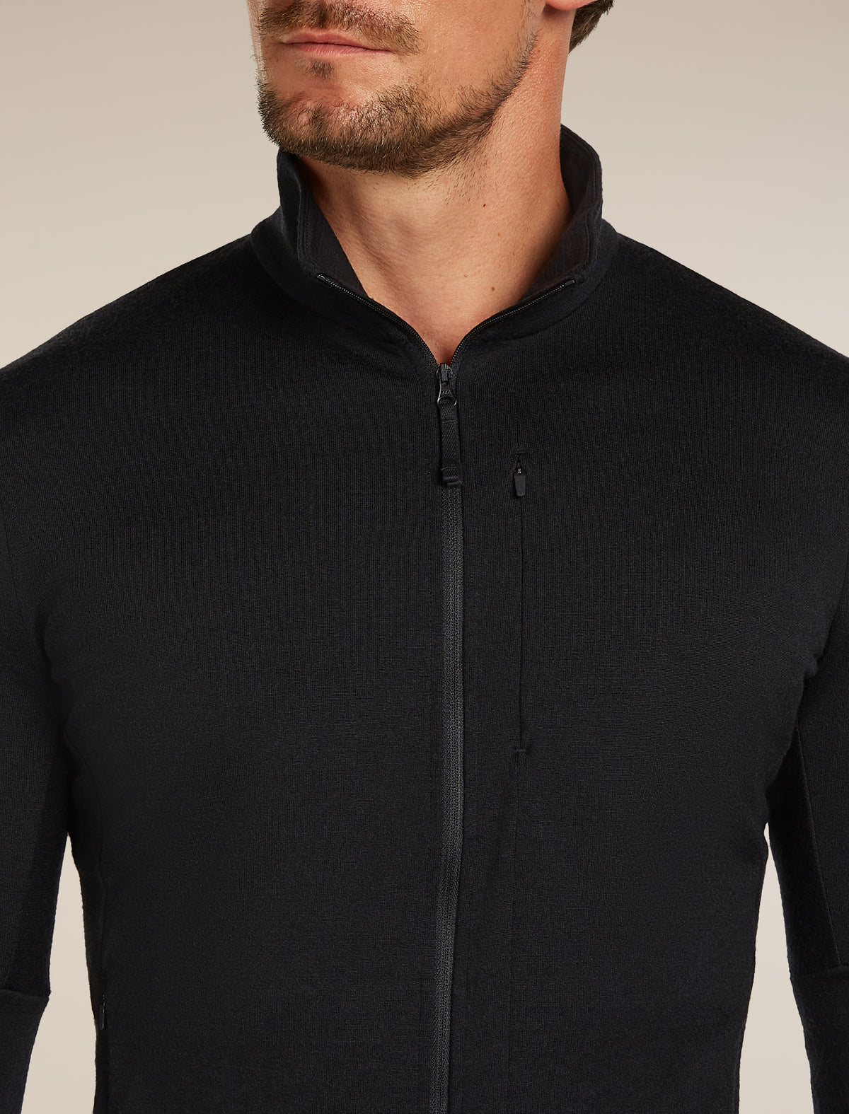 Icebreaker 260 Quantum Long Zip Jacket Black moška jakna z zadrgo - slika 6