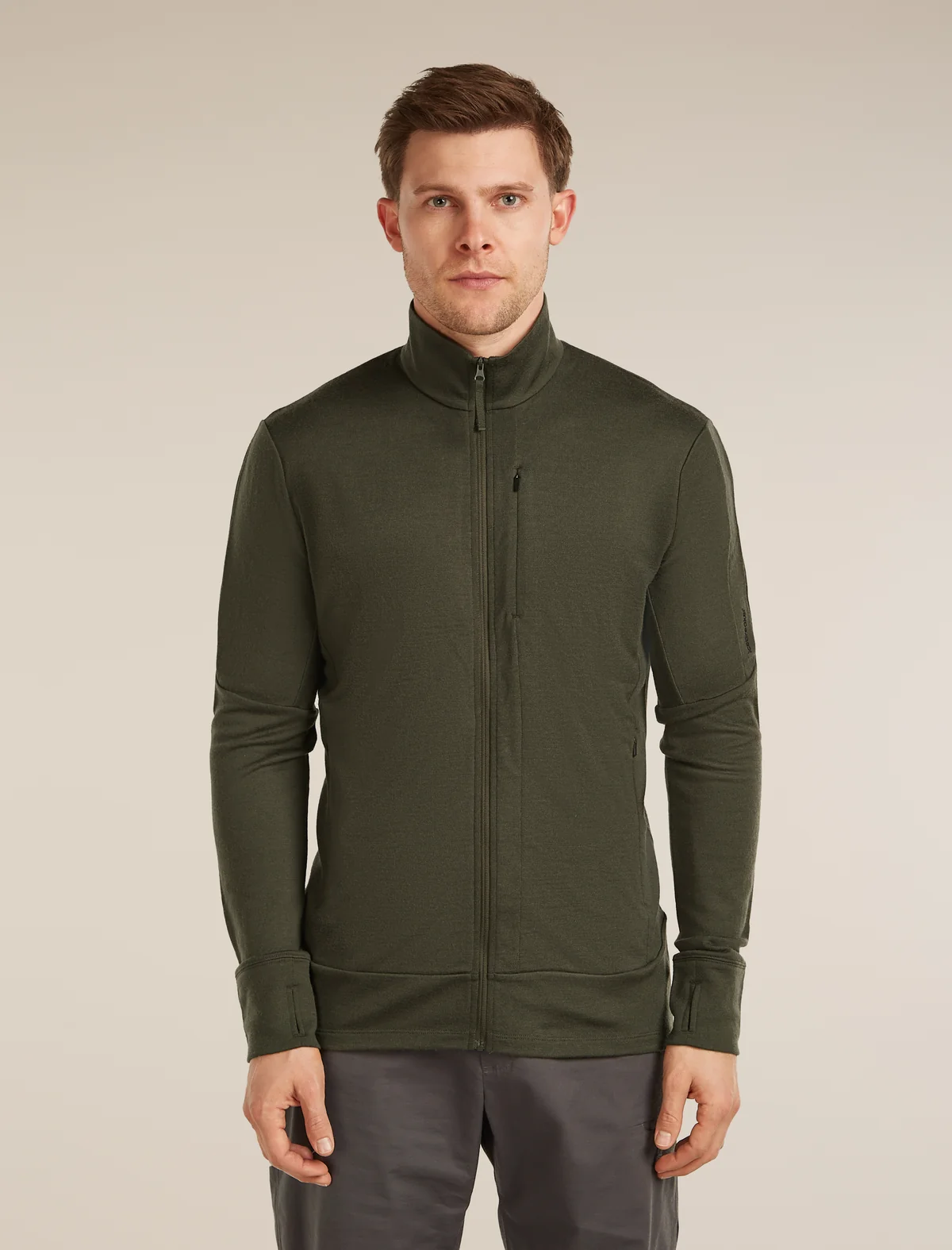 Icebreaker 260 Quantum Long Zip Jacket Loden moška jakna z zadrgo