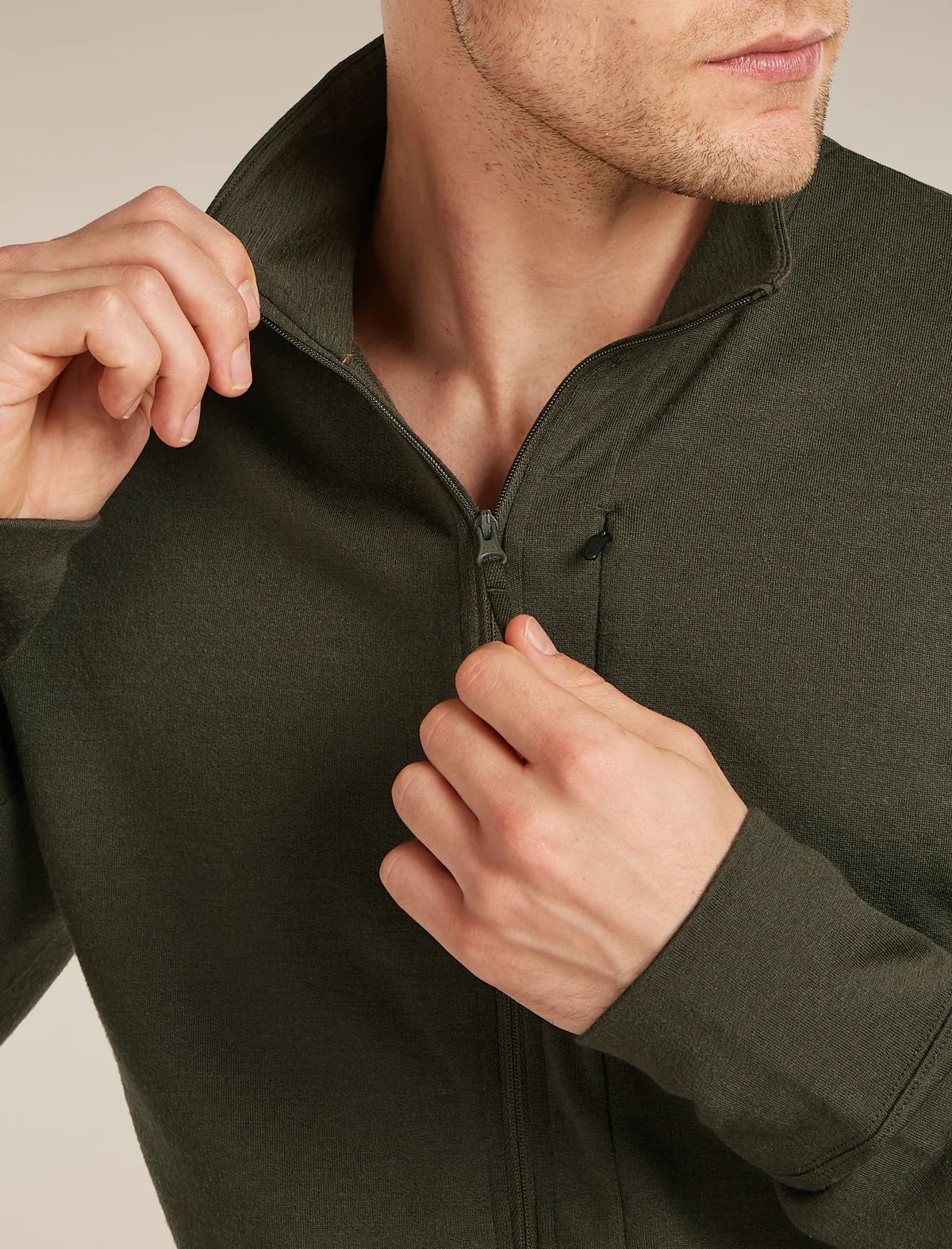 Icebreaker 260 Quantum Long Zip Jacket Loden moška jakna z zadrgo - slika 6